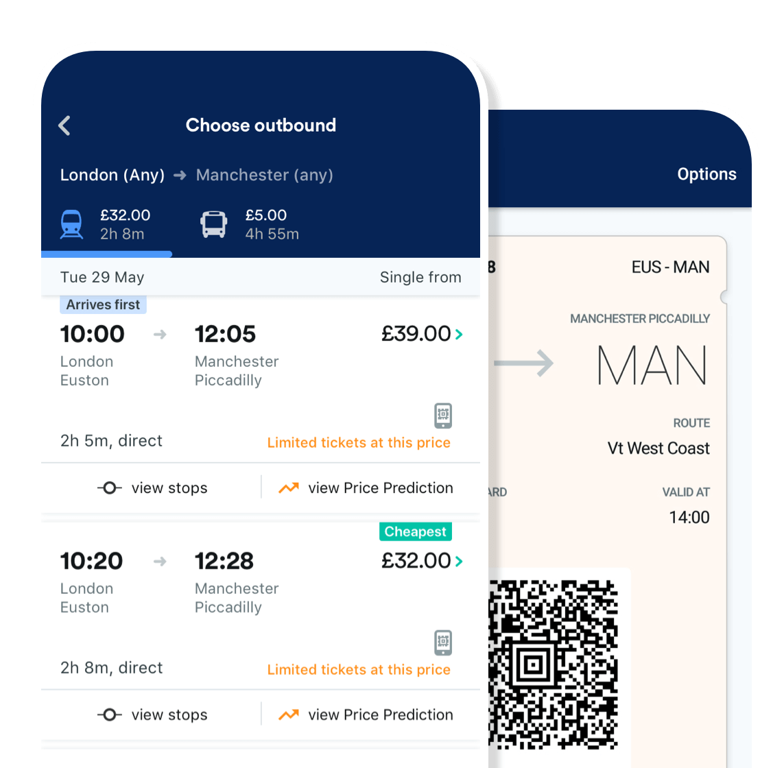 Trainline på mobilen