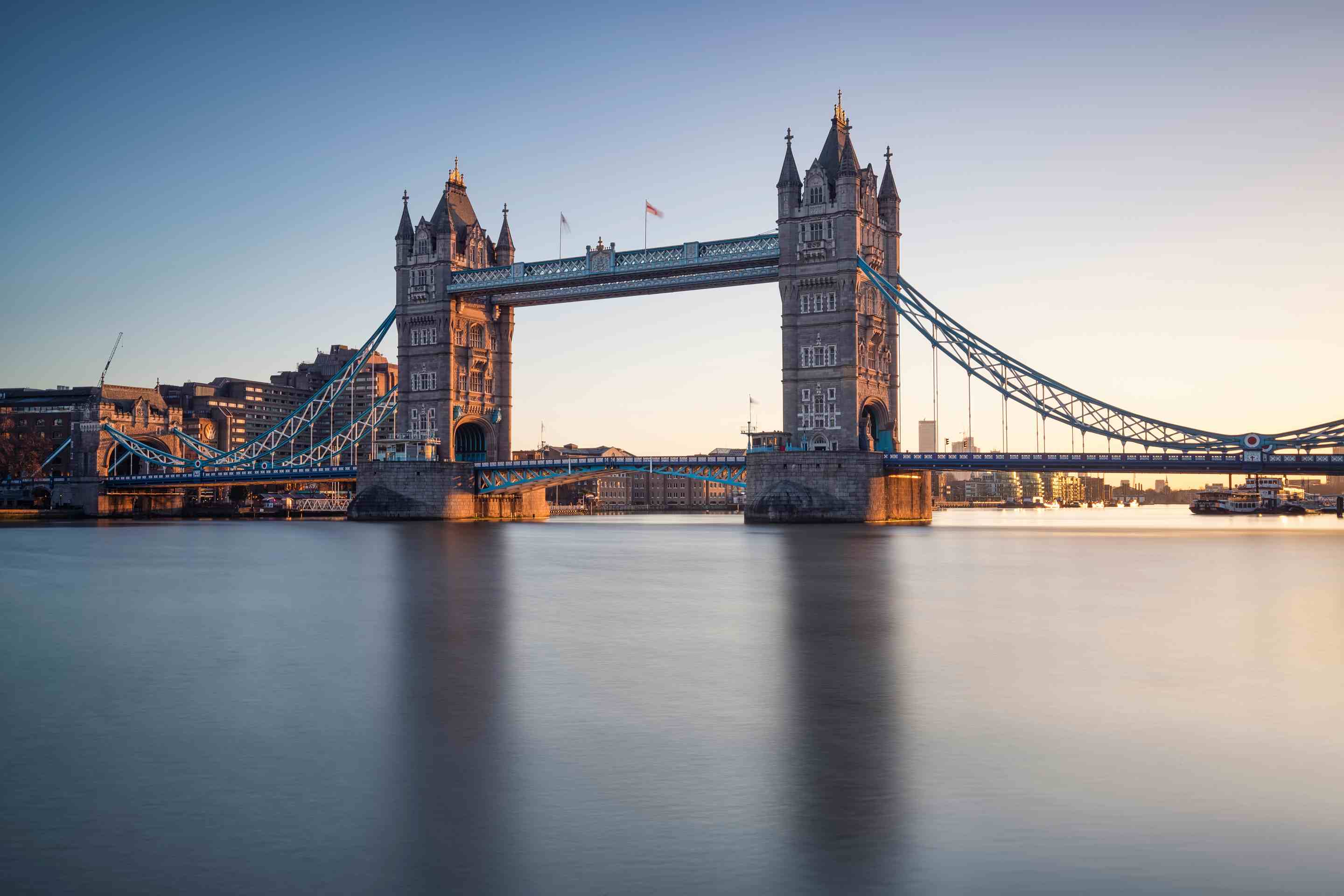 tower bridge in london during sunset