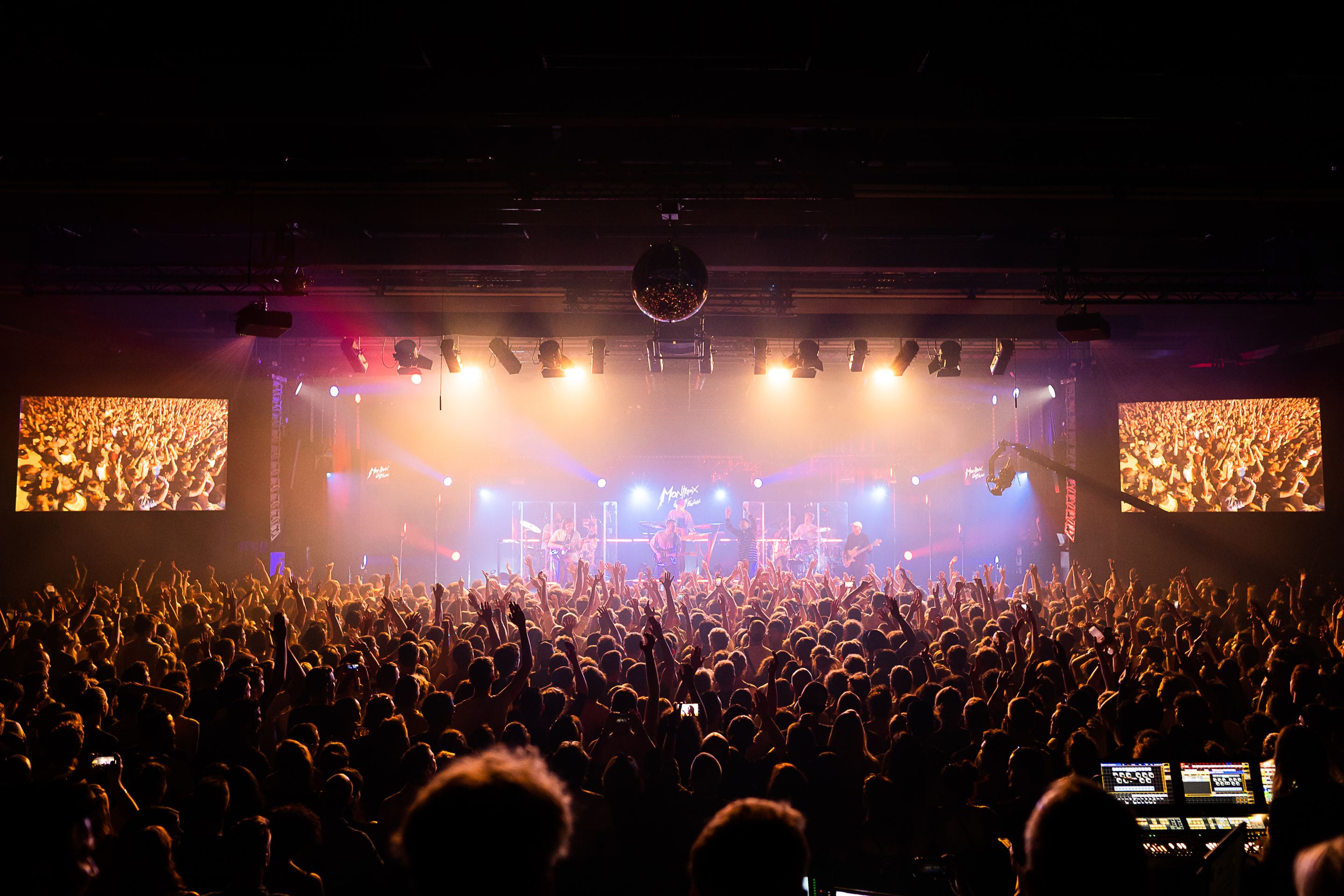 big nighttime crowd at concert during Montreux Jazz Festival