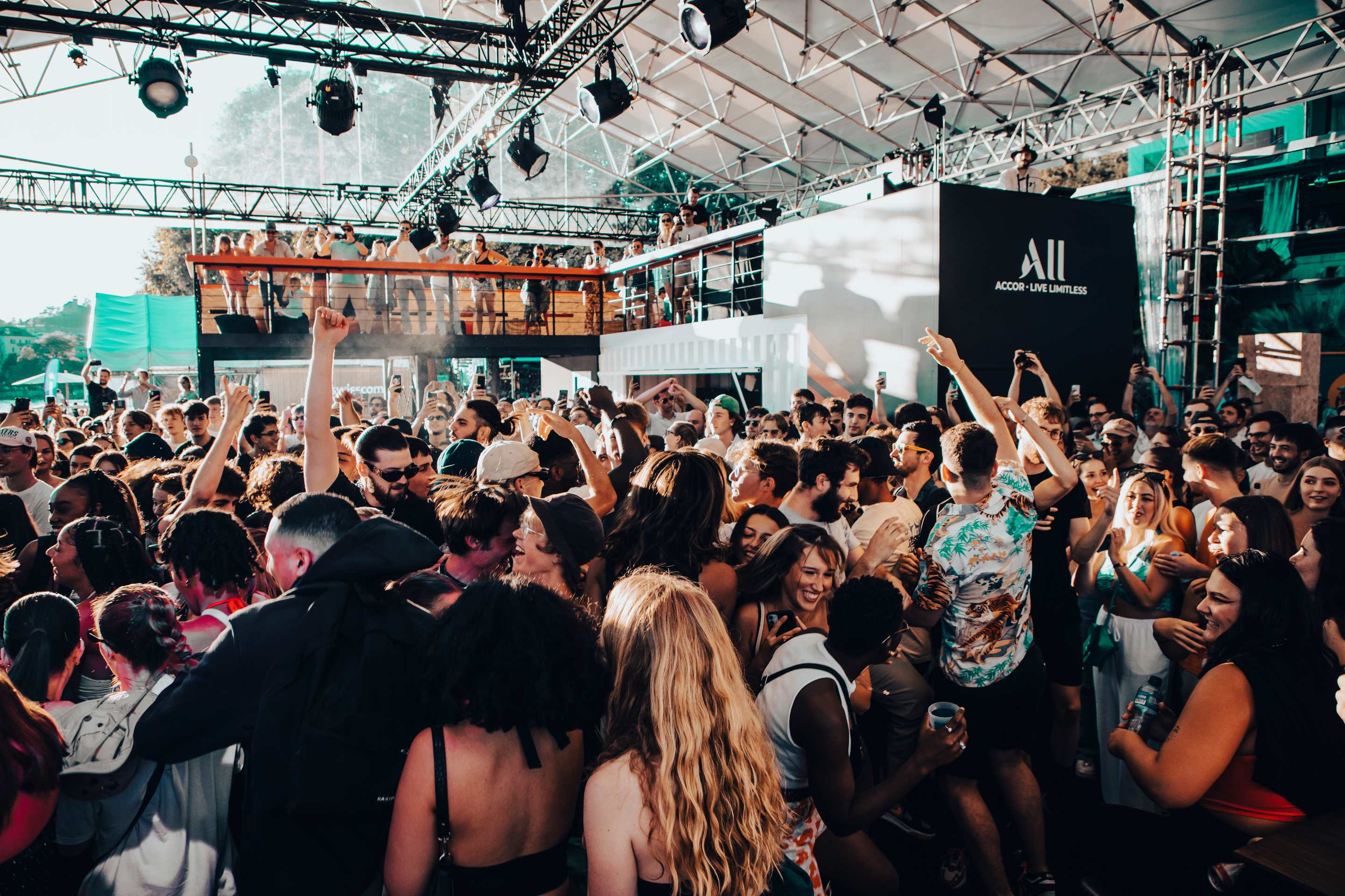 festival goers during daytime concert in Montreux