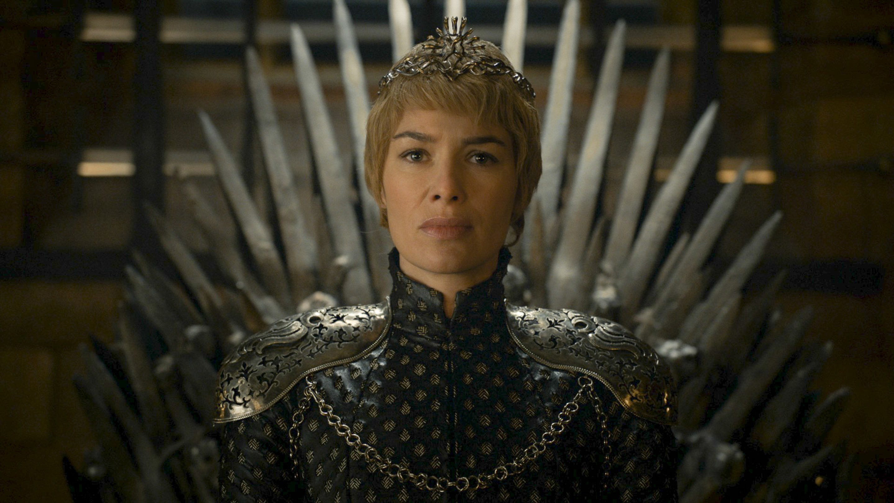 Lena Headey as Cersei Lannister on The Iron Throne