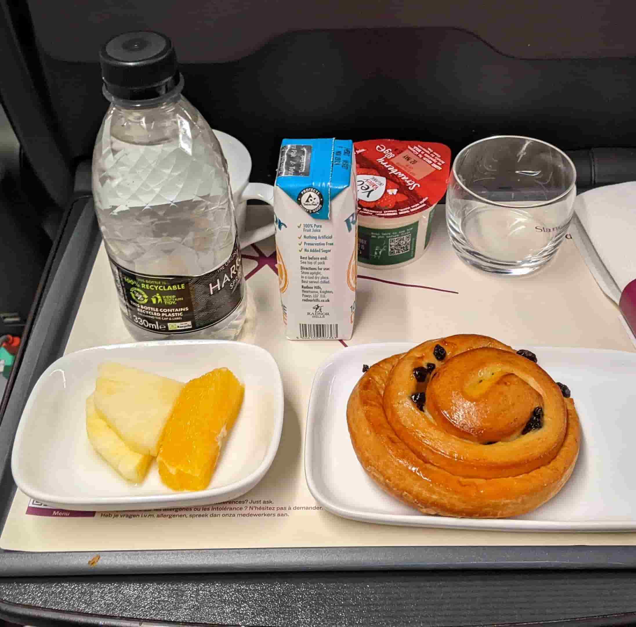 A Standard Premier breakfast on board a Eurostar train from London to Amsterdam