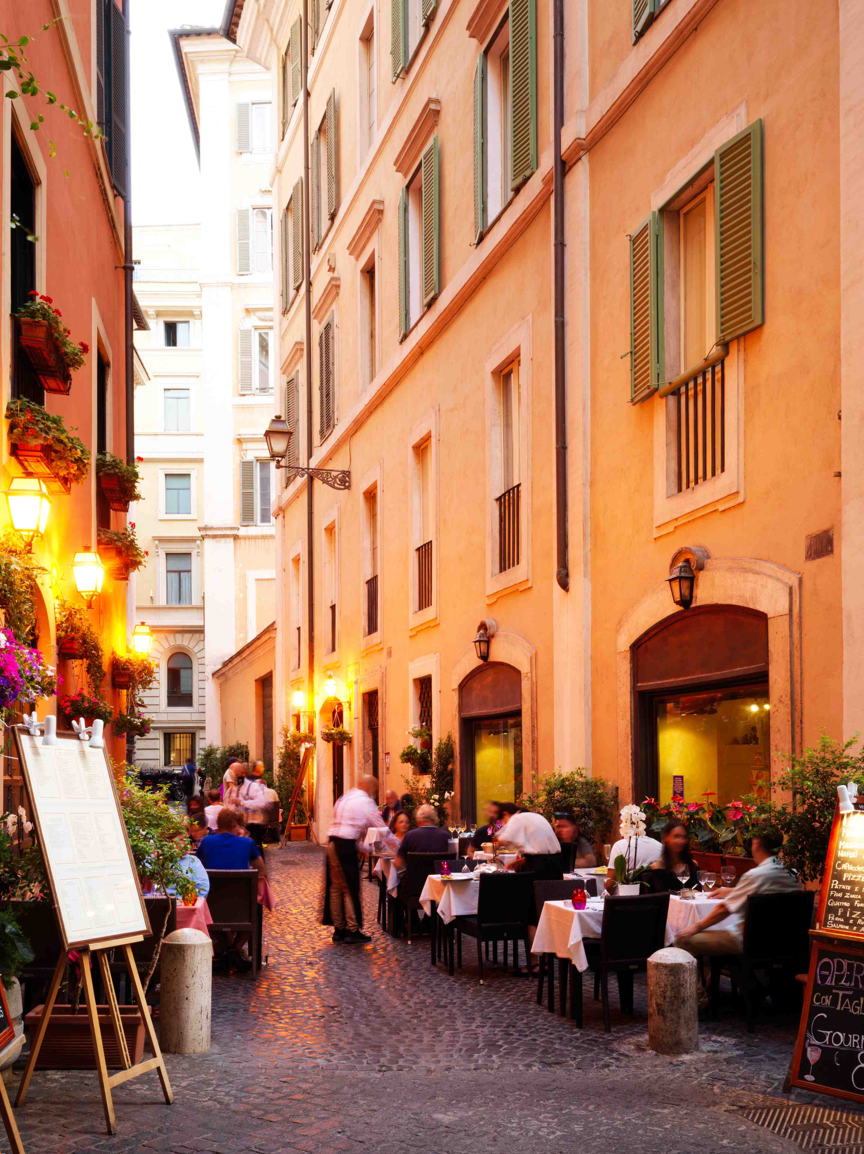 Restaurants in street in Trastevere