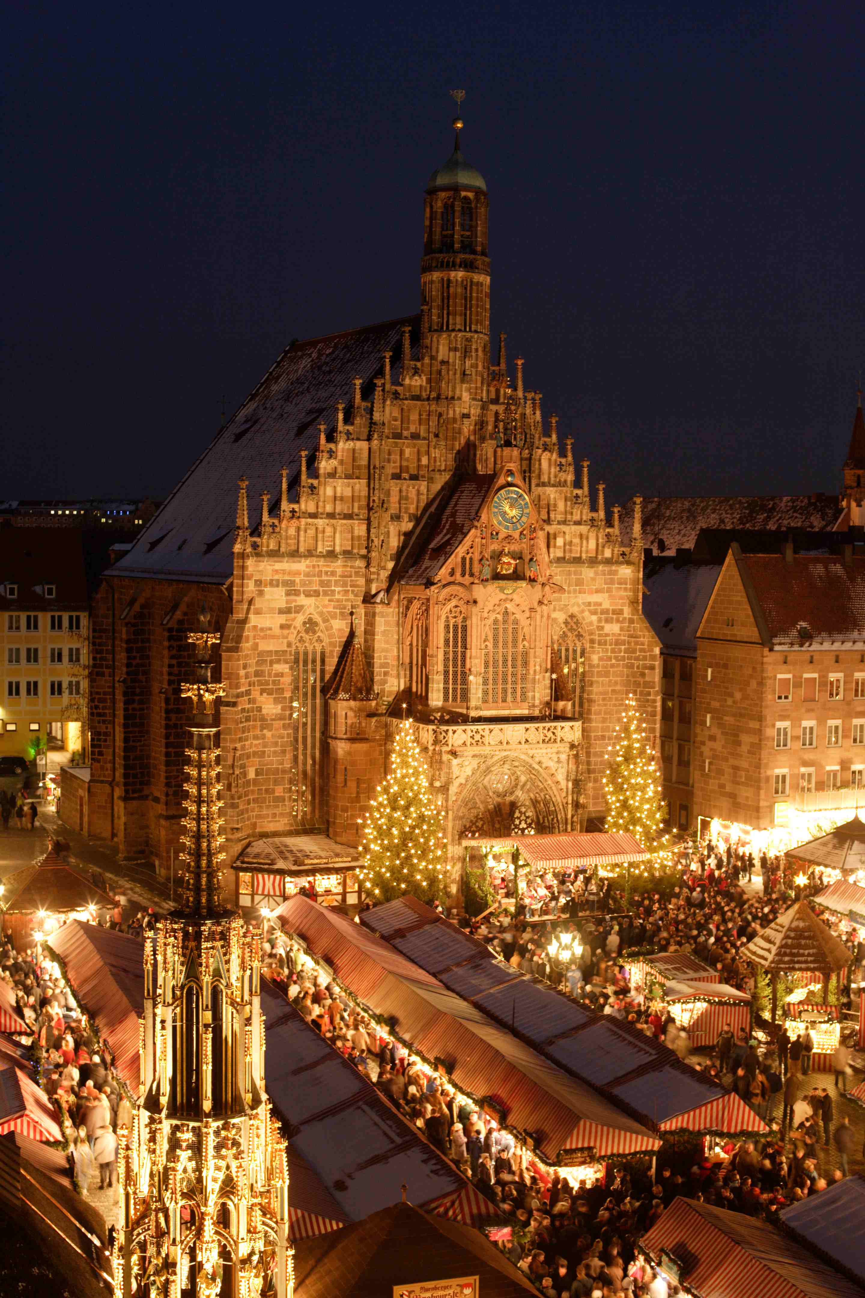 Evening view of Nuremberg Christmas Market