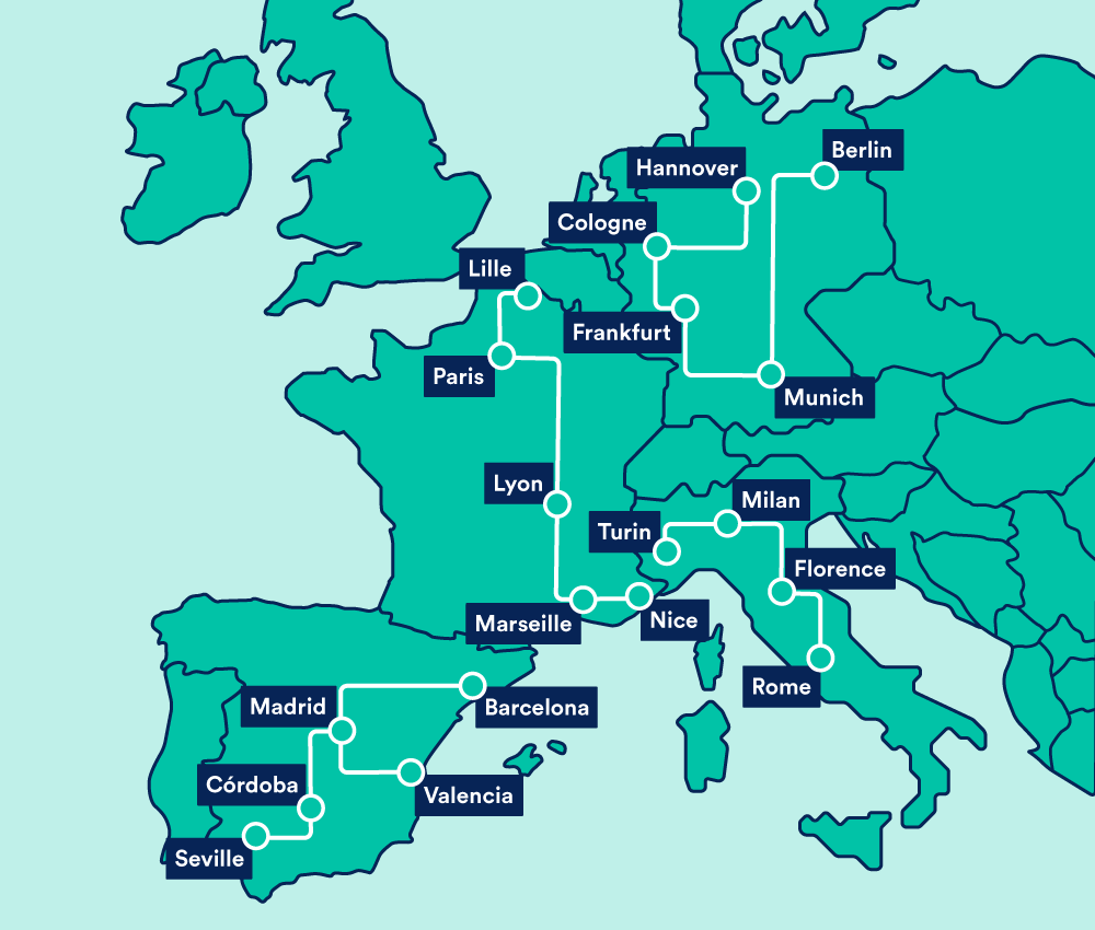 high speed train europe map High Speed Trains In Europe Fast Train Tickets Trainline high speed train europe map