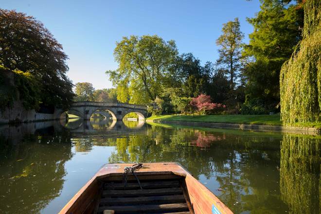 Punting on the river Cam in Cambridge