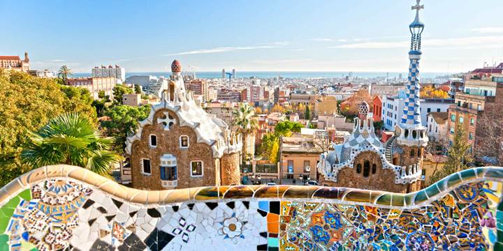 Park Guell in Barcelona, Spain.