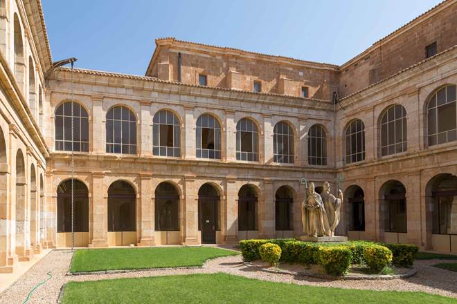 cloister of the monastery of Santa María de Huerta, Soria, Spain