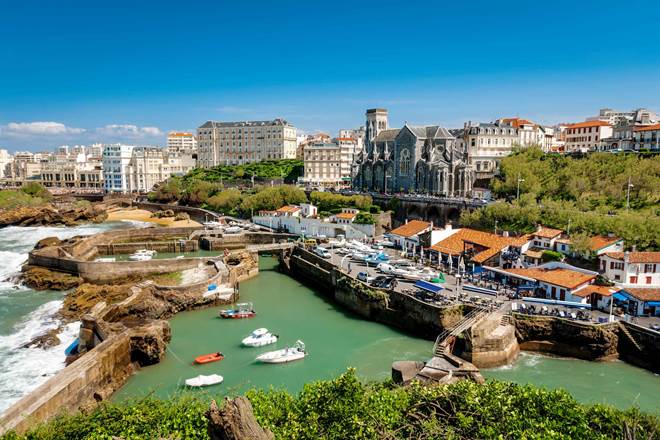 A sunny day in Biarritz city in the south of France.