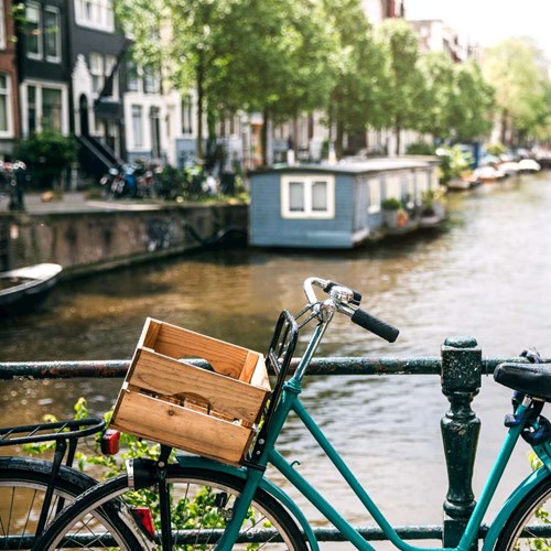 Bike on amsterdam canal