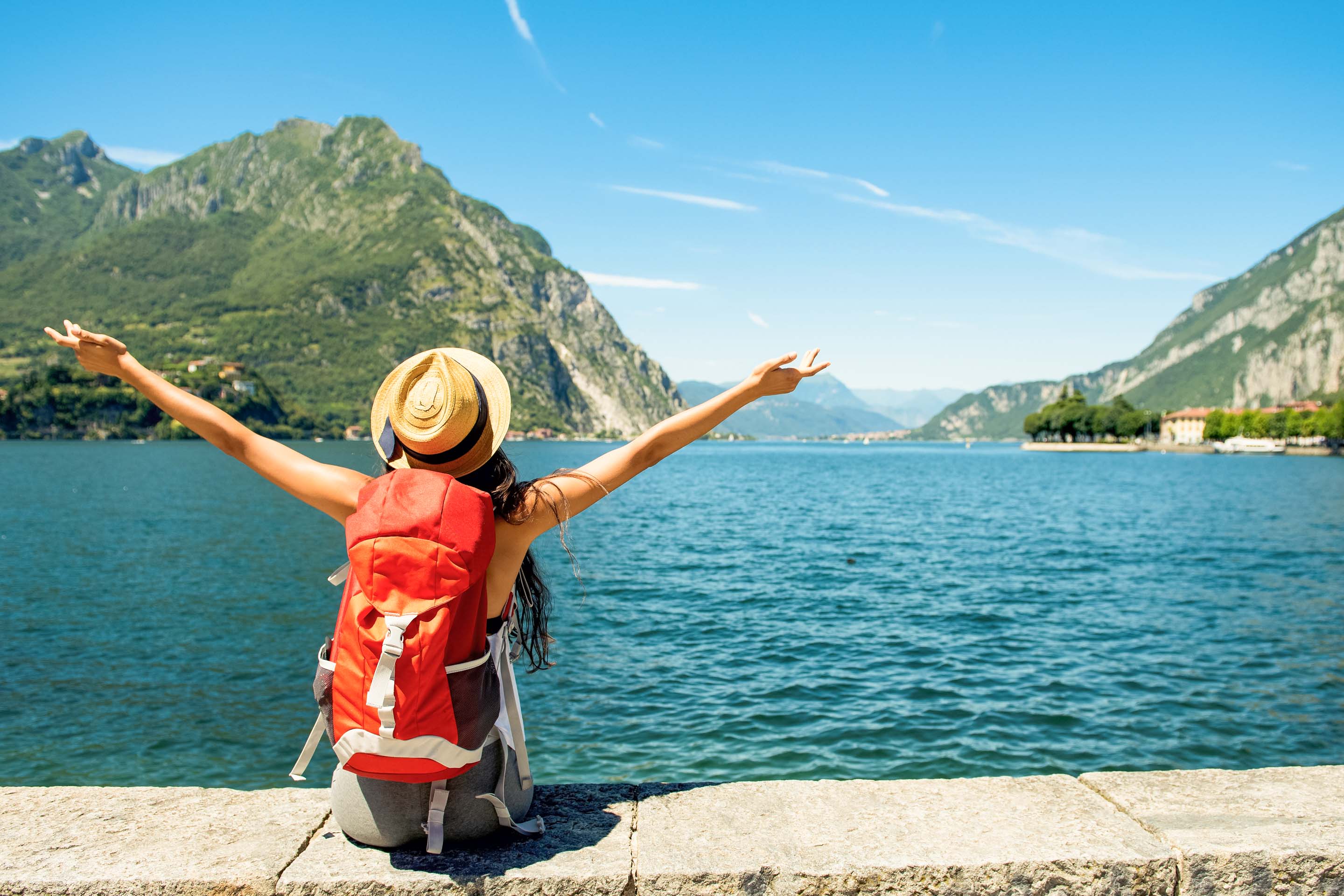 A traveller looking over Lake Como