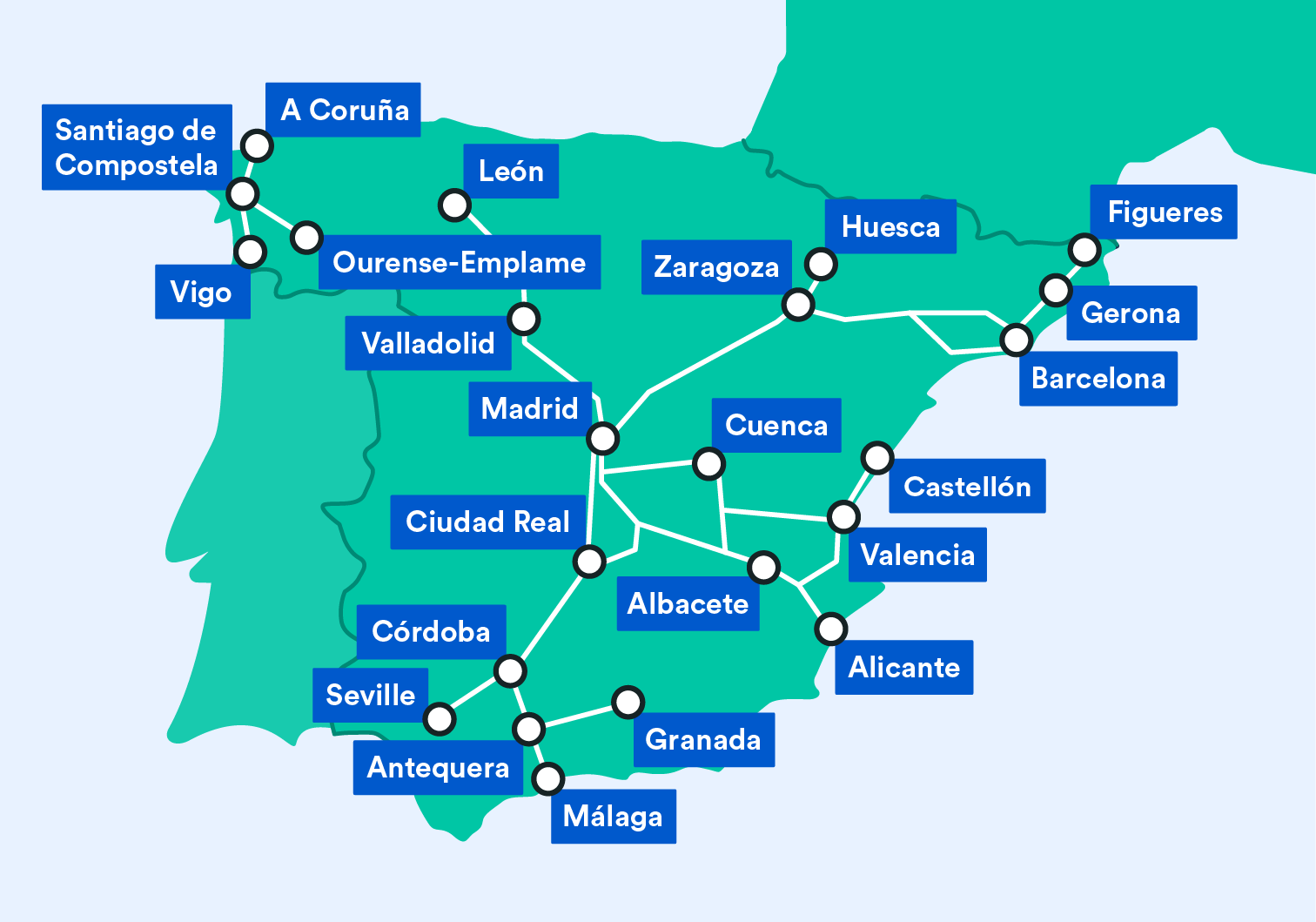 can you travel around spain by train