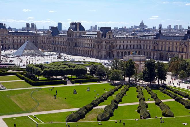 Aerial view of the Louvre