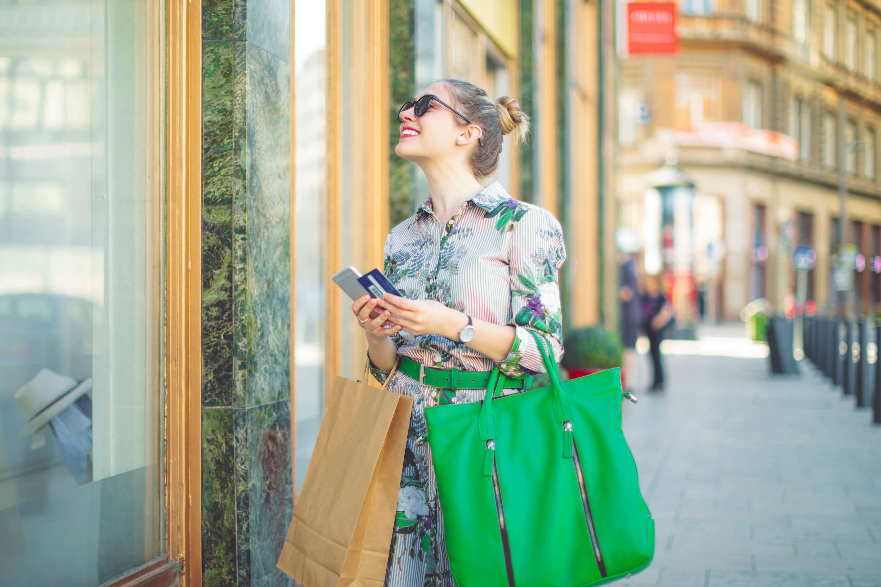 girl window shopping