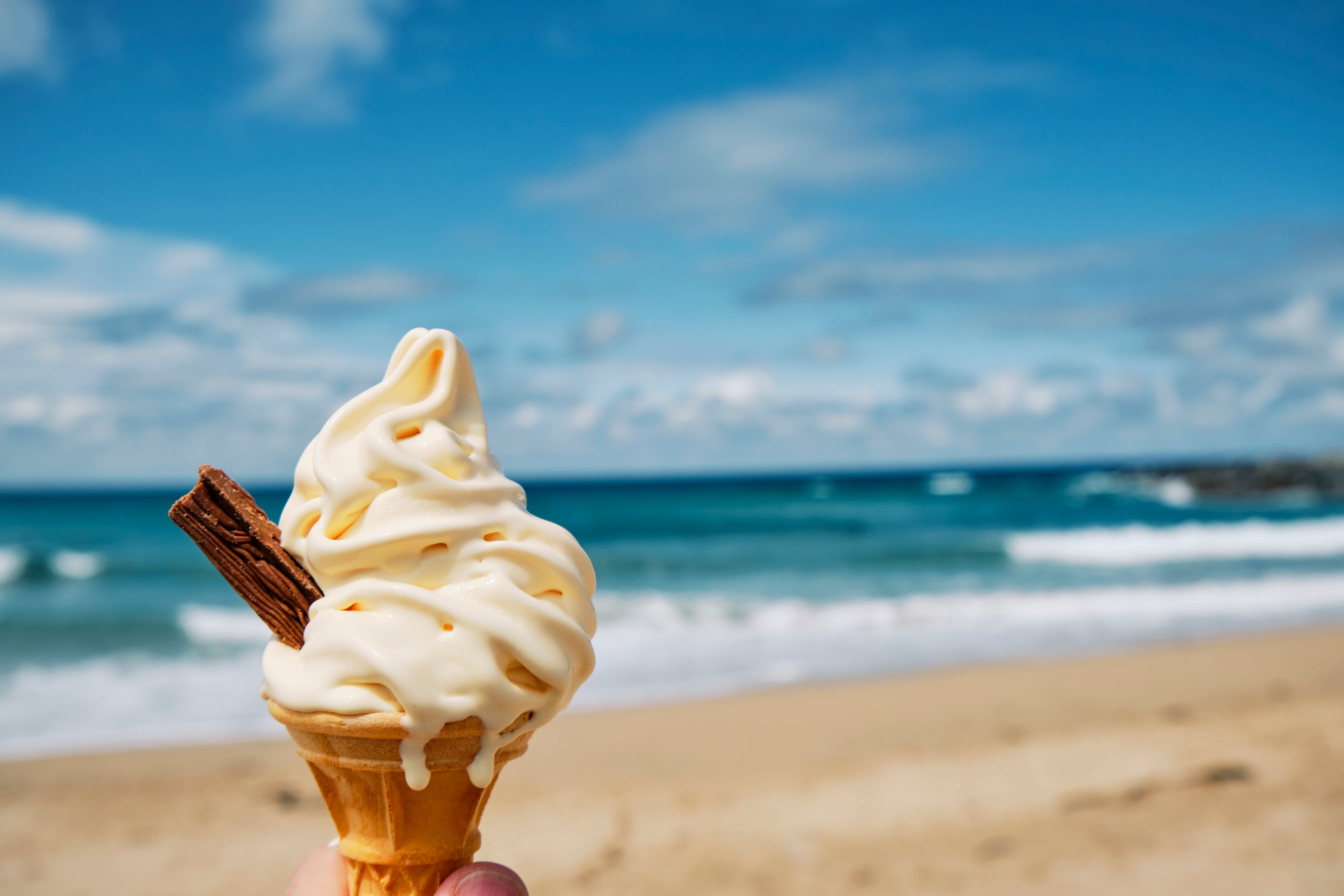 ice cream on beach