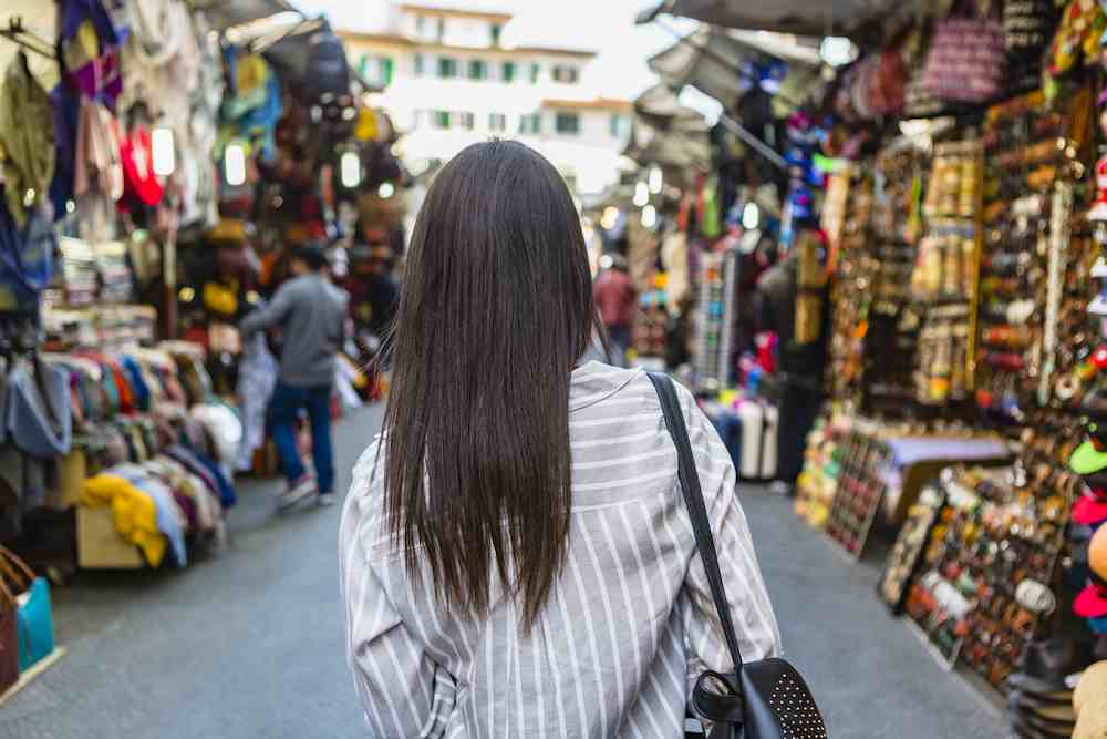 woman shopping in florence