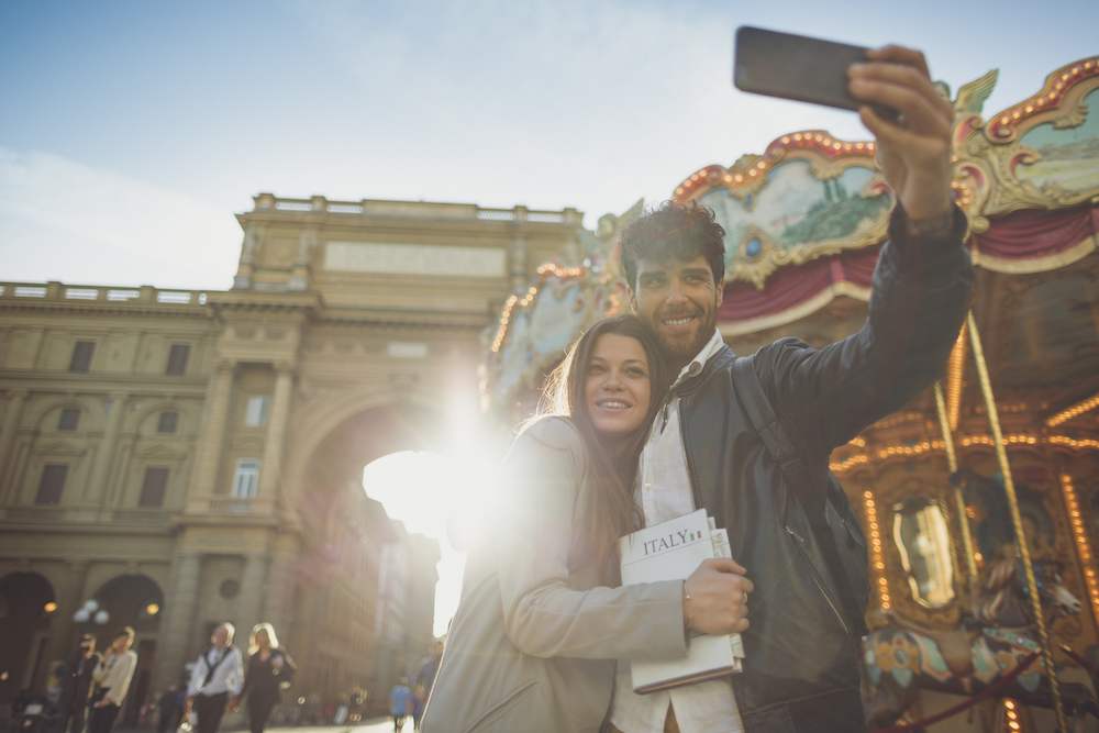 tourists in piazza della repubblica