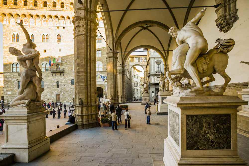 Sculpture court in Piazza della Signoria
