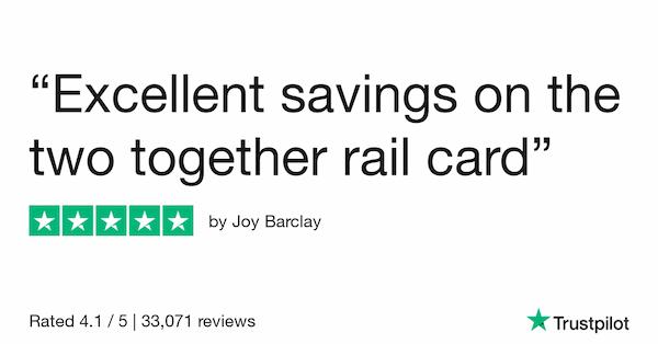 trustpilot review excellent savings with two together railcard