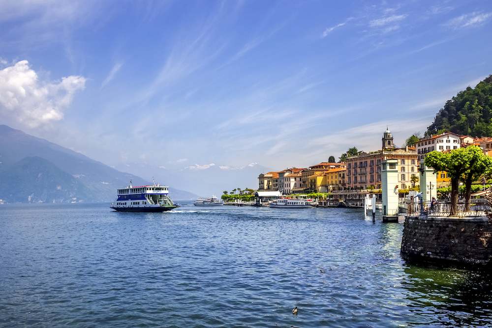 a boat on lake como