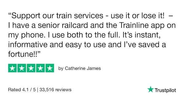 trustpilot review senior railcard on app