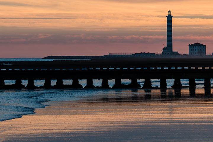 jesolo beach at sunset