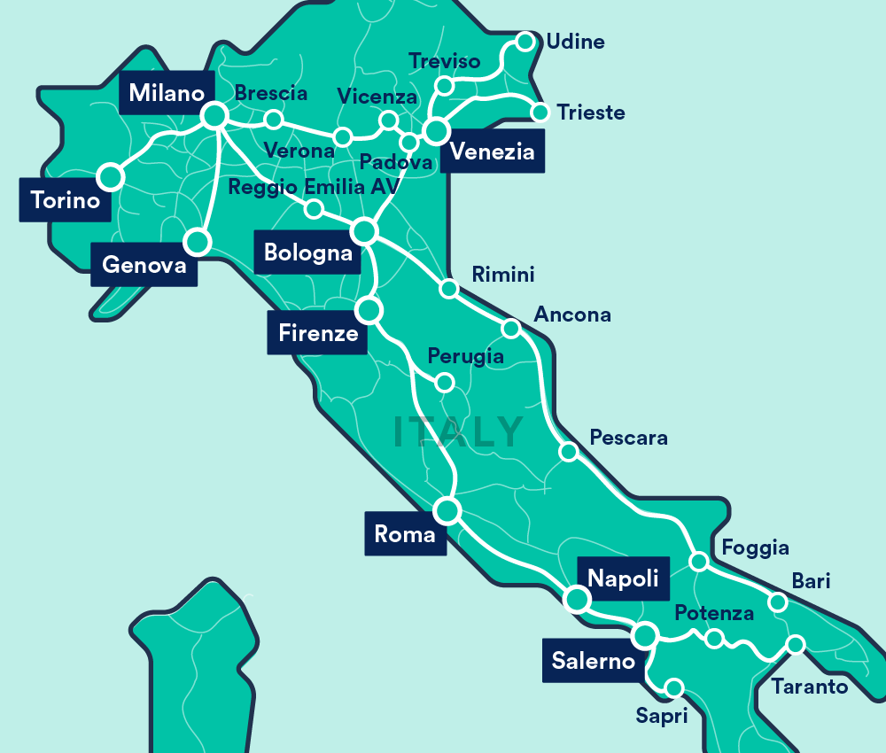Integral Satz Stumpf Trenitalia Train Route Map Süßer Geschmack Dicht Herde