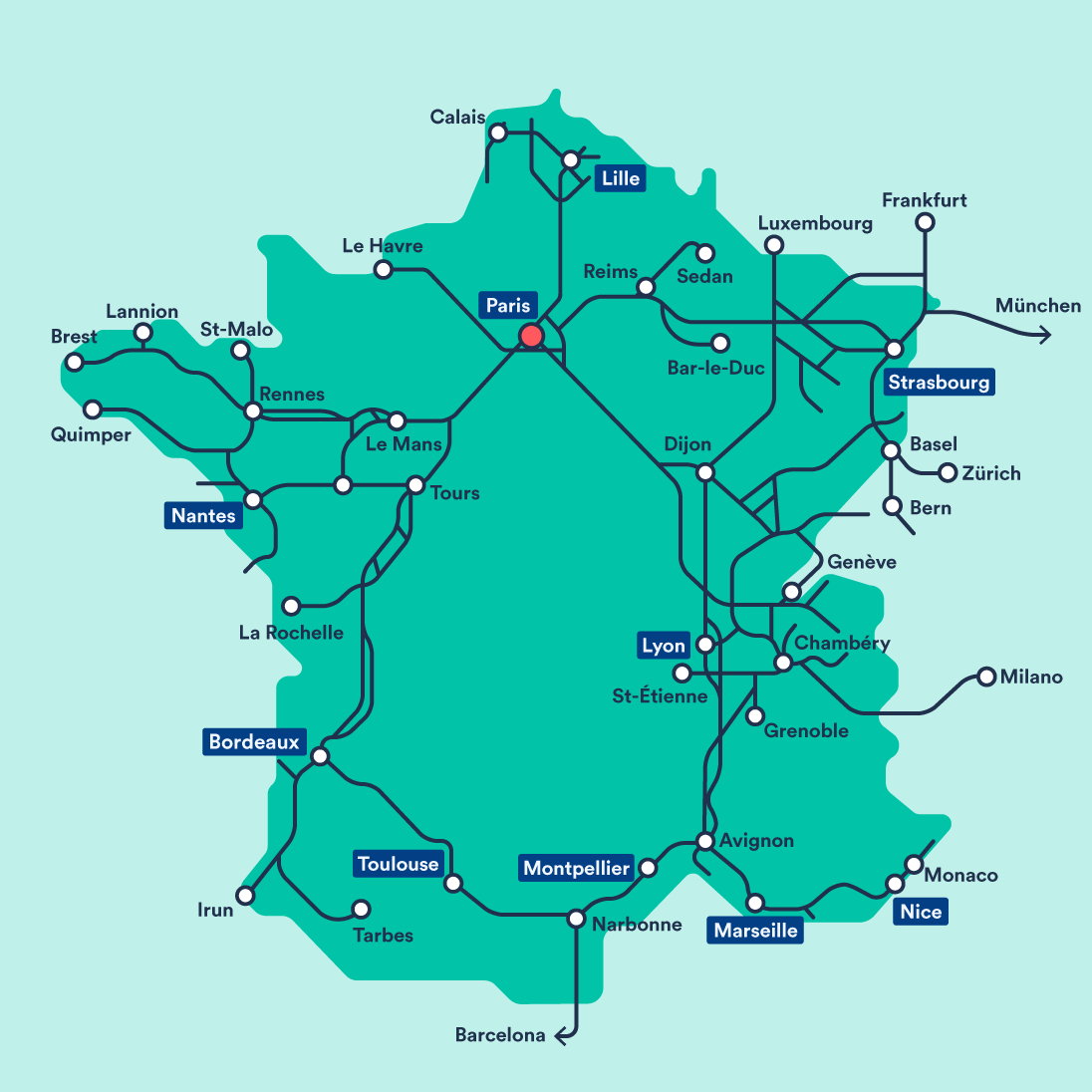 Carte De France Tgv Vacances Guide Voyage