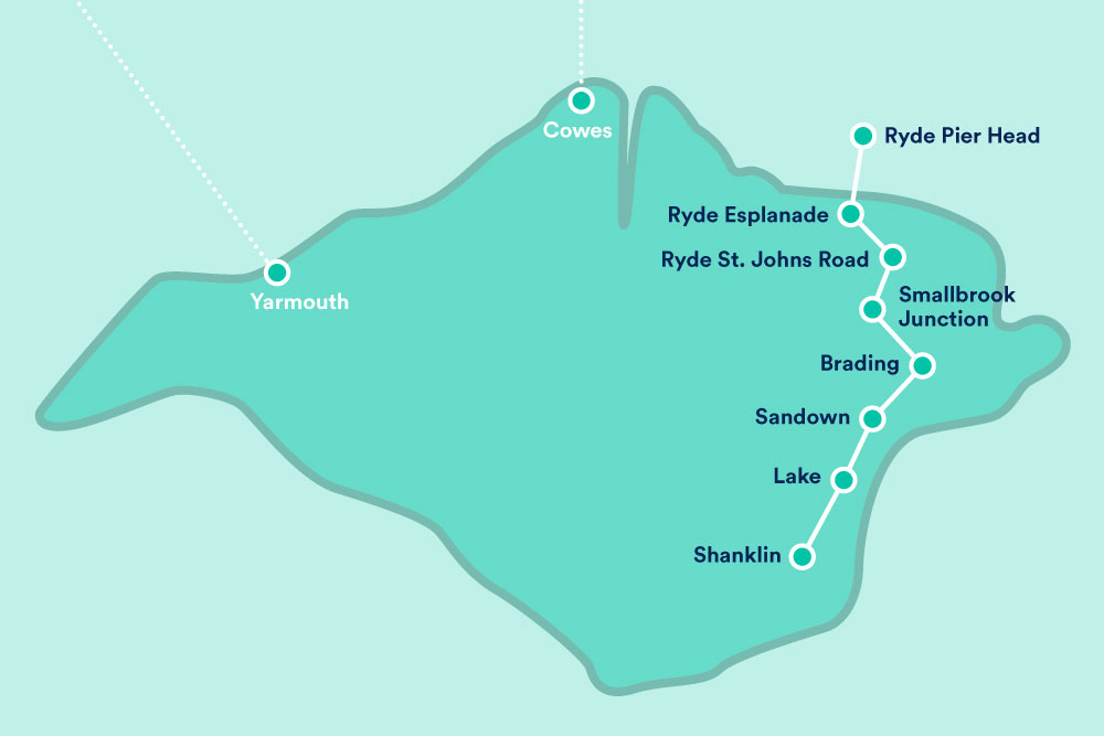 Isle of Wight Train Map